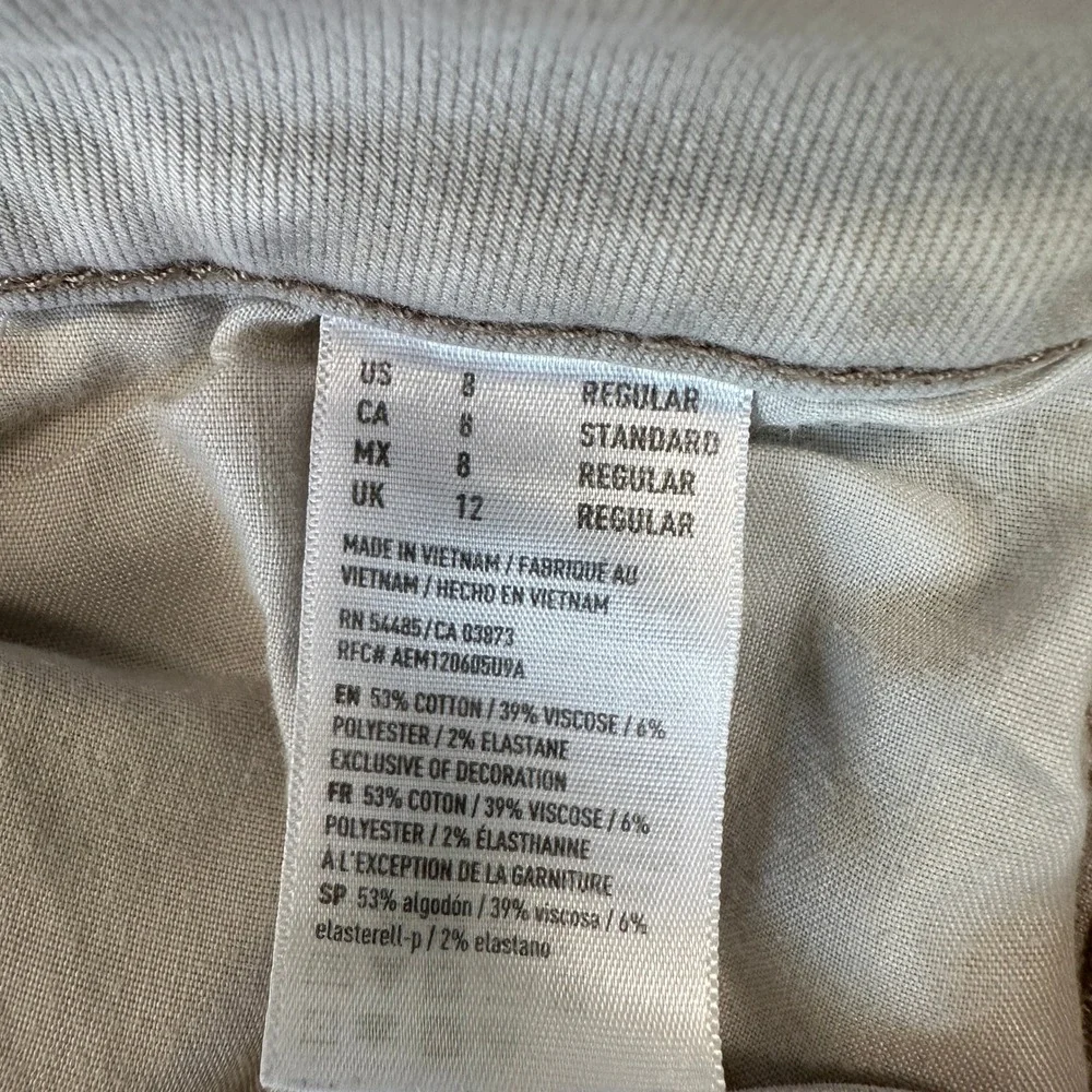 American Eagle Womens Ne(x)t Level Stretch Skinny Jeans 8 Tan Distressed Denim